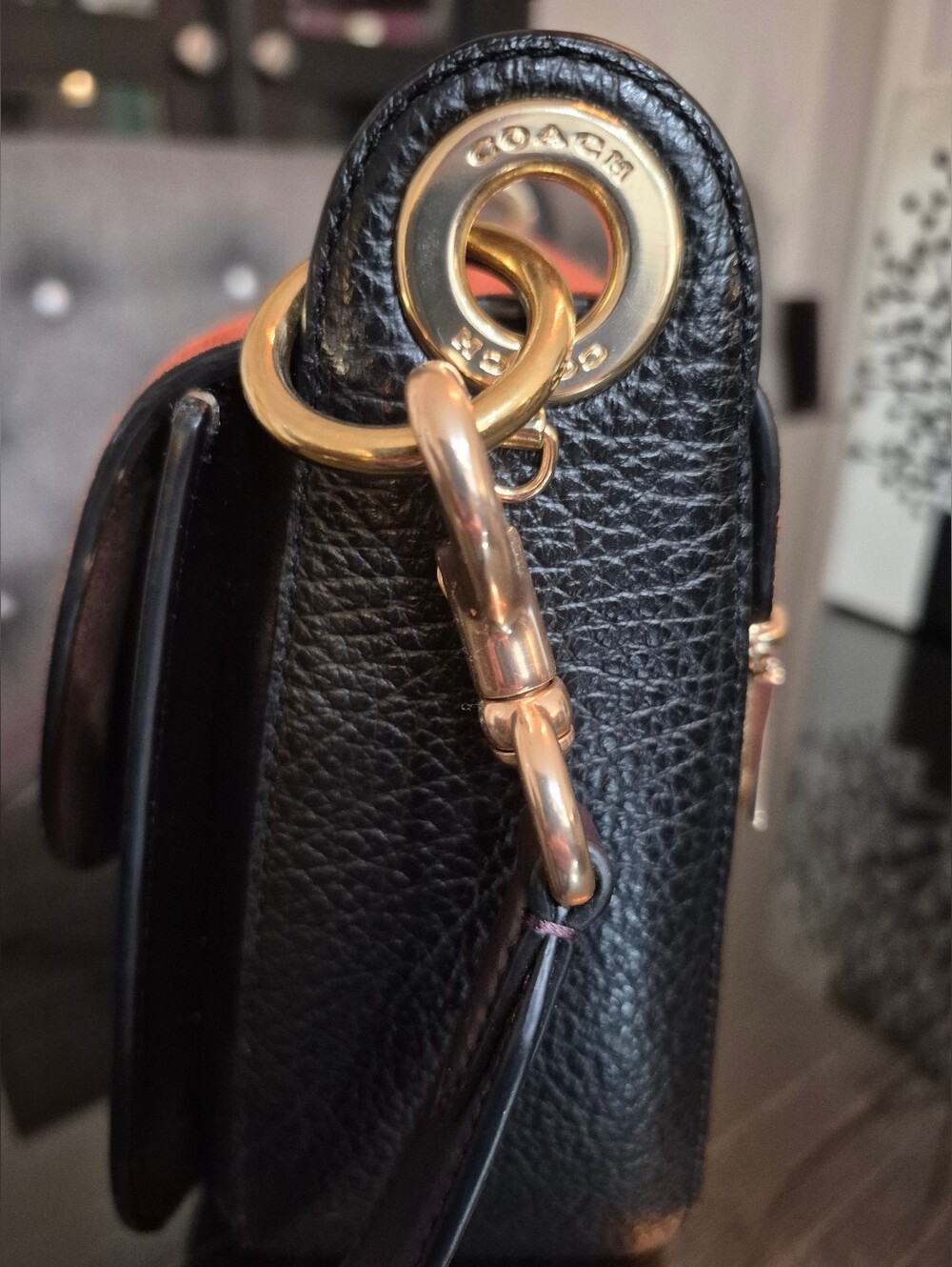 COACH Rust Suede Signature Canvas Crossbody/ Gold Trim. Like New! - Picture 4 of 10